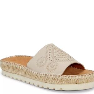 LUCKY BRAND ESPADRILLE SLIDE SANDALS LEMANA NICCIOLA BEIGE SAND COLOR SHOES